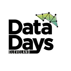 Data Days Cleveland logo with bold black text and a green–blue interconnected node graphic above the wordmark.