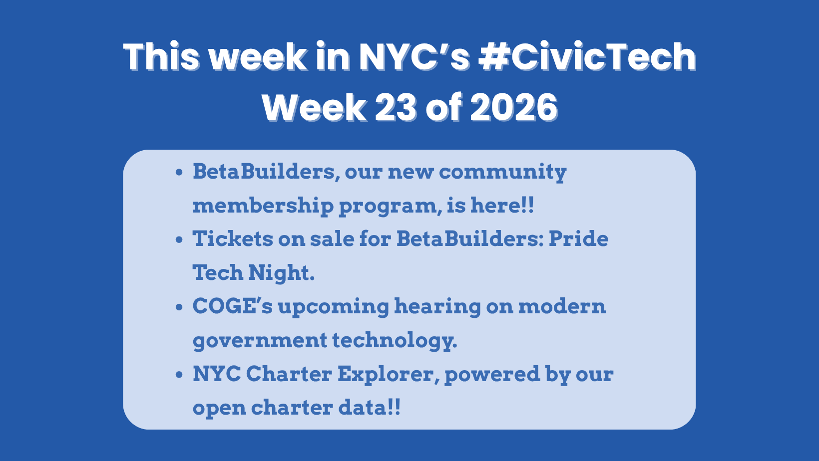 This week in NYC’s #CivicTech – June 5, 2026