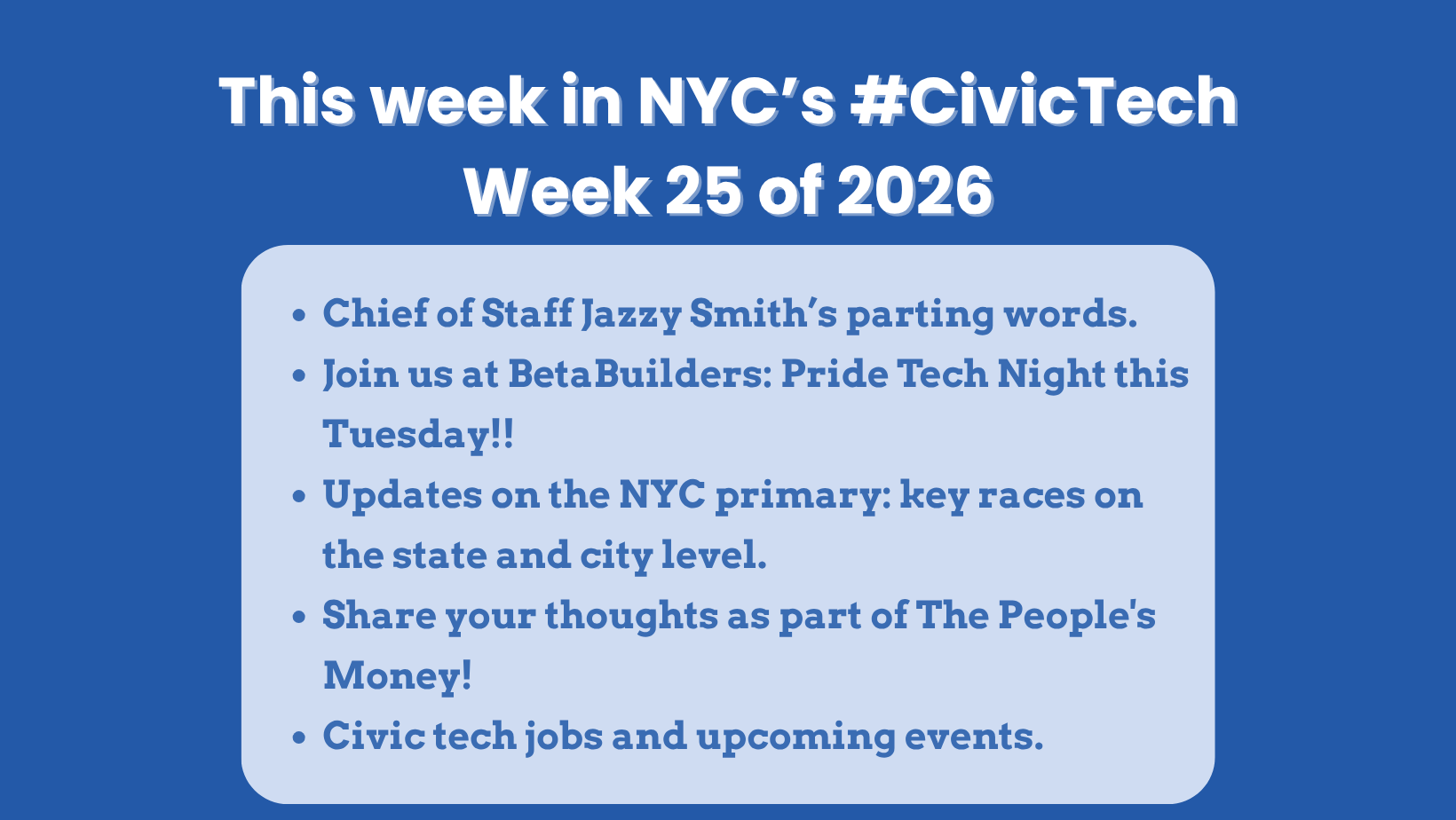 This week in NYC’s #CivicTech – June 18, 2026