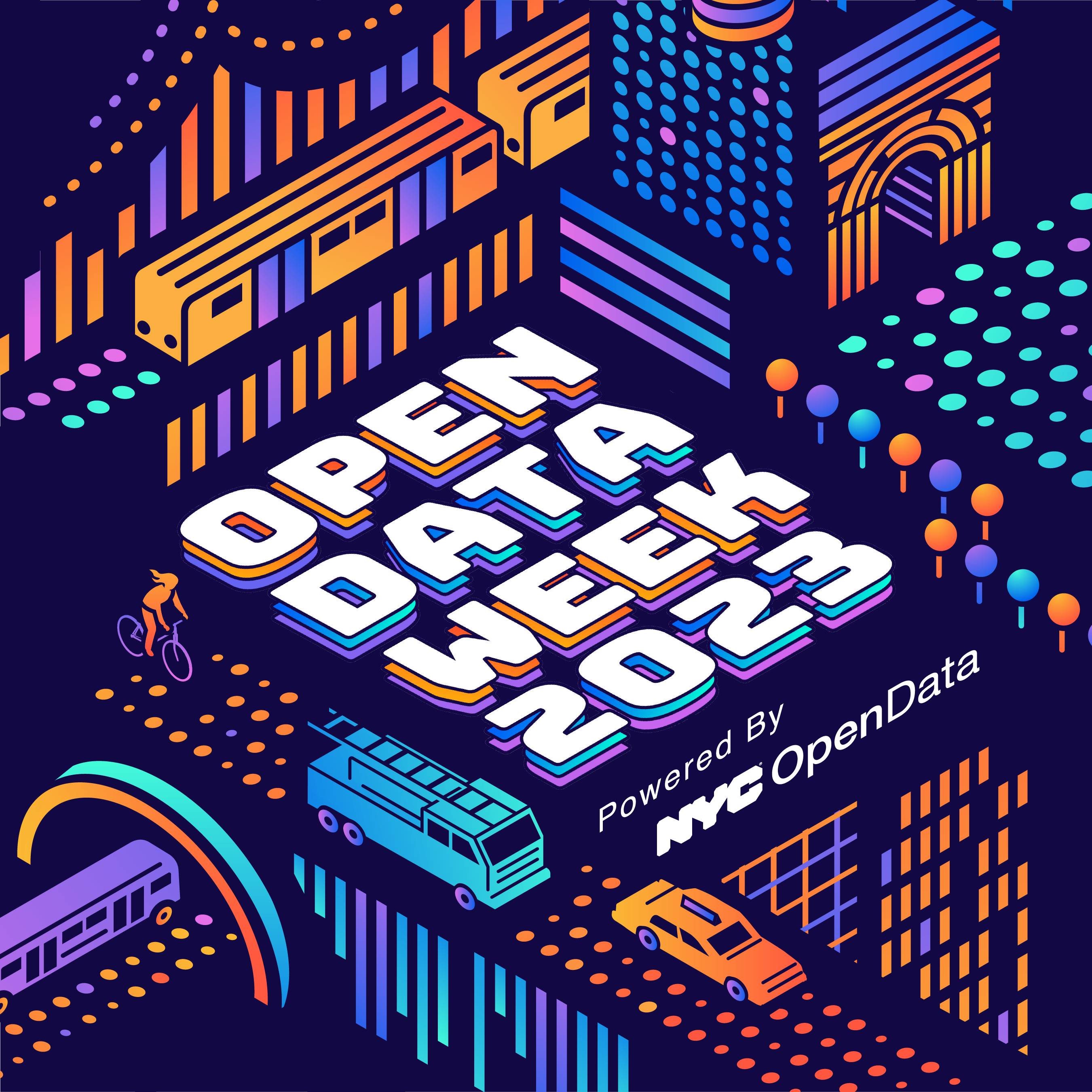 Open Data Week 2023 square image.