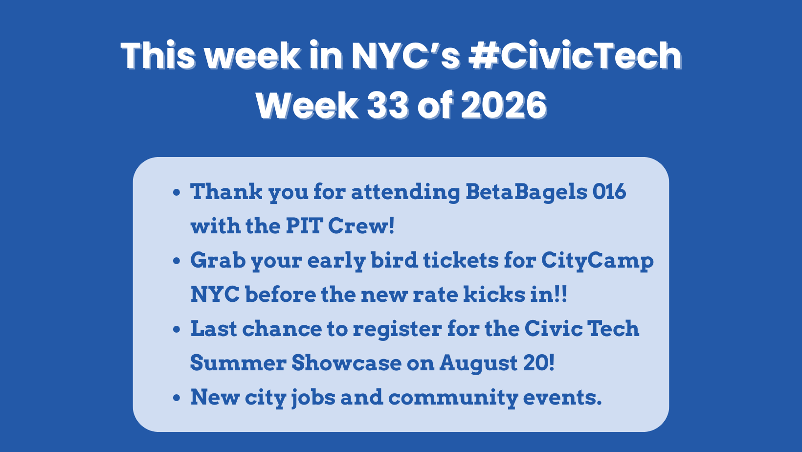 This week in NYC’s #CivicTech – August 13, 2026