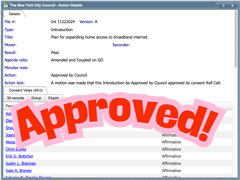Update on NYC’s Internet Master Plan, City Council Edition